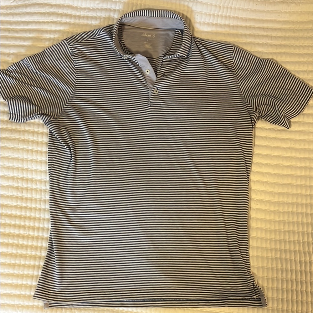 Johnnie-O Blue and White Stripped Polo